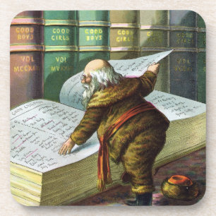 Weihnachten, Weihnachtsmann, Schöne Liste Untersetzer