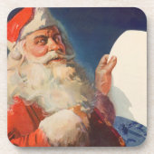 Weihnachten, Weihnachtsmann, Schöne Liste Untersetzer (Vorderseite)
