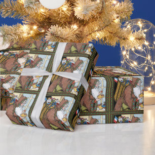 Weihnachten, Weihnachtsmann Spielzeug Schuhe Geschenkpapier