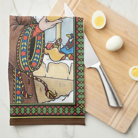 Weihnachten, Weihnachtsmann Spielzeug Schuhe Geschirrtuch (Viertel Falte)