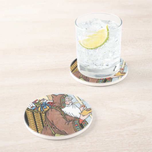 Weihnachten, Weihnachtsmann Spielzeug Schuhe Getränkeuntersetzer (Seite)