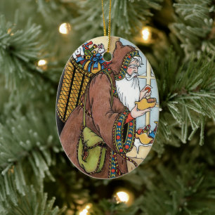 Weihnachten, Weihnachtsmann Spielzeug Schuhe Keramikornament