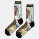 Weihnachten, Weihnachtsmann Spielzeug Schuhe Socken (Linkes Detail)