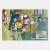 Weihnachten, Weihnachtsmann Spielzeugpuppen machen Geschenkpapier Set (Vorderseite 3)