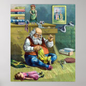 Weihnachten, Weihnachtsmann Spielzeugpuppen machen Poster (Vorne)