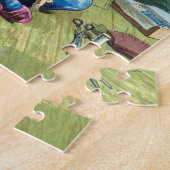 Weihnachten, Weihnachtsmann Spielzeugpuppen machen Puzzle (Seite)