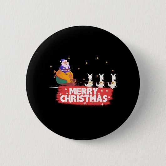 Weihnachten, Weihnachtsmann, Strand Button (Vorderseite)