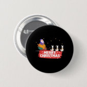 Weihnachten, Weihnachtsmann, Strand Button (Vorne & Hinten)