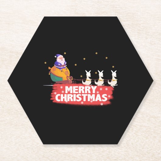Weihnachten, Weihnachtsmann, Strand Untersetzer (Vorderseite)
