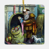 Weihnachten, Weihnachtsmann, Strümpfe mit Spielzeu Keramikornament (Vorderseite)