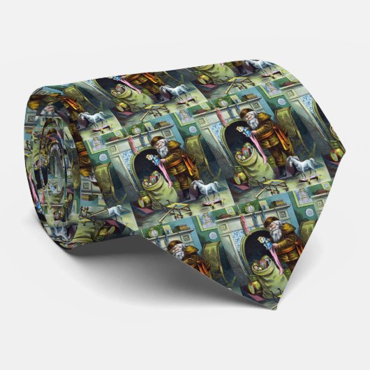 Weihnachten, Weihnachtsmann, Strümpfe mit Spielzeu Krawatte (Gerollt)