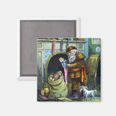 Weihnachten, Weihnachtsmann, Strümpfe mit Spielzeu Magnet (Vorderseite/Rückseite)