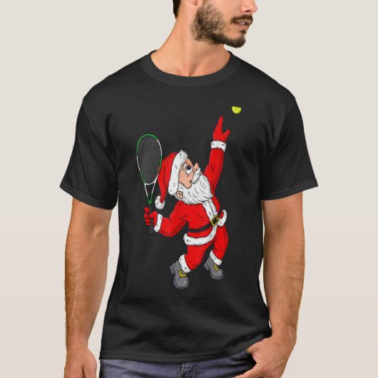 Weihnachten Weihnachtsmann Tennis Funny Boys Girls T-Shirt (Vorderseite)