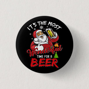Weihnachten Weihnachtsmann trinken Bier Wonderfu Button