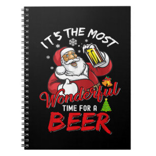 Weihnachten Weihnachtsmann trinken Bier Wonderfu Notizblock