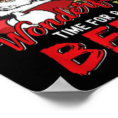 Weihnachten Weihnachtsmann trinken Bier Wonderfu Poster (Ecke)