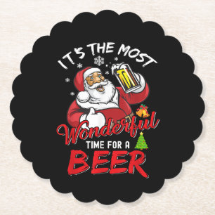 Weihnachten Weihnachtsmann trinken Bier Wonderfu Untersetzer