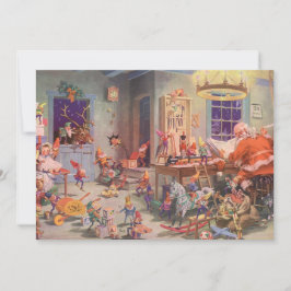 Weihnachten Weihnachtsmann und Elfen Einladung