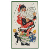 Weihnachten Weihnachtsmann und Kindertanz Kleine Geschenktüte (Rückseite)