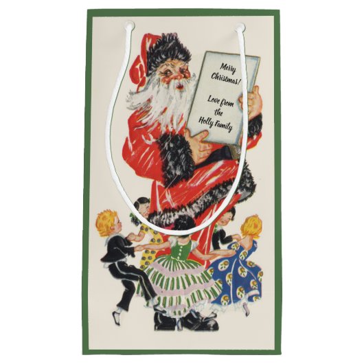 Weihnachten Weihnachtsmann und Kindertanz Kleine Geschenktüte (Vorderseite)