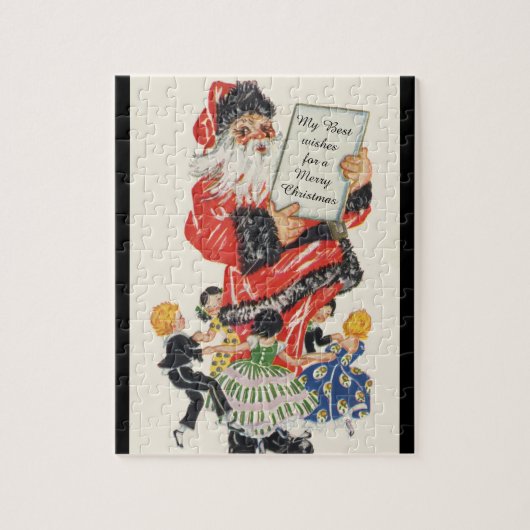 Weihnachten Weihnachtsmann und Kindertanz Puzzle (Vertikal)