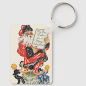 Weihnachten Weihnachtsmann und Kindertanz Schlüsselanhänger (Rückseite)