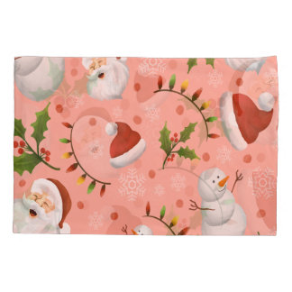 Weihnachten - Weihnachtsmann und Schneemann Kissenbezug