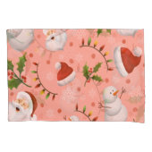 Weihnachten - Weihnachtsmann und Schneemann Kissenbezug (Vorderseite)