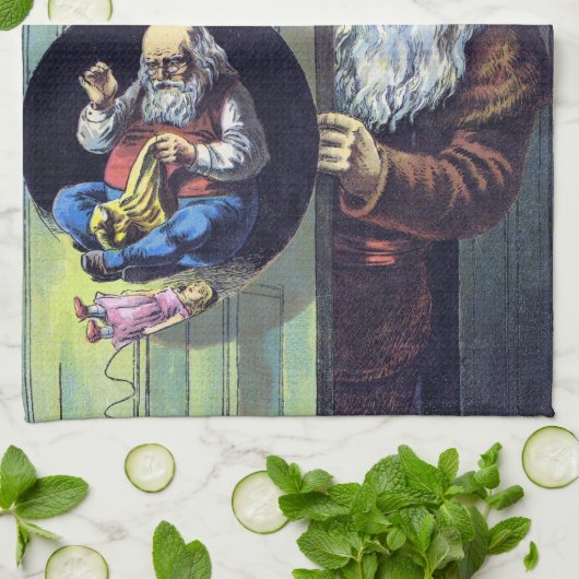 Weihnachten, Weihnachtsmann und sein Werk Handtuch (Gefaltet)