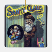 Weihnachten, Weihnachtsmann und sein Werk Keramikornament (Rückseite)