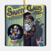 Weihnachten, Weihnachtsmann und sein Werk Keramikornament (Vorderseite)