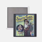 Weihnachten, Weihnachtsmann und sein Werk Magnet (Vorderseite/Rückseite)