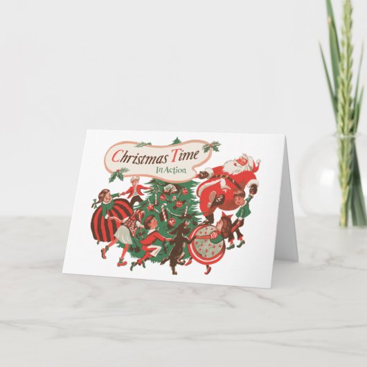 Weihnachten Weihnachtsmann und Tanzkinder (Vorderseite)