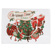 Weihnachten Weihnachtsmann und Tanzkinder Große Geschenktüte (Rückseite)