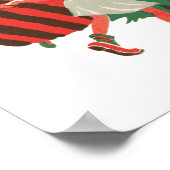 Weihnachten Weihnachtsmann und Tanzkinder Poster (Ecke)