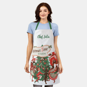 Weihnachten Weihnachtsmann und Tanzkinder Schürze