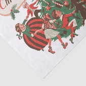 Weihnachten Weihnachtsmann und Tanzkinder Seidenpapier (Ausschnitt)