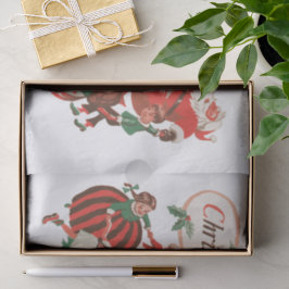 Weihnachten Weihnachtsmann und Tanzkinder Seidenpapier