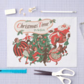 Weihnachten Weihnachtsmann und Tanzkinder Seidenpapier (Handwerk)