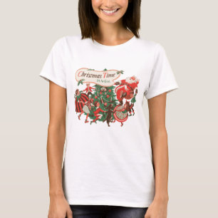 Weihnachten Weihnachtsmann und Tanzkinder T-Shirt