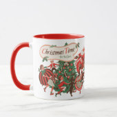 Weihnachten Weihnachtsmann und Tanzkinder Tasse (Links)