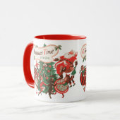 Weihnachten Weihnachtsmann und Tanzkinder Tasse (Vorderseite Links)