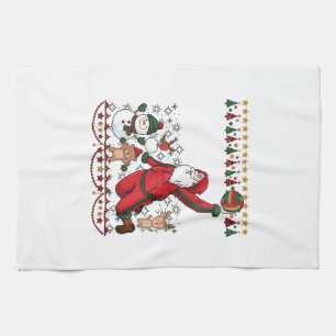 Weihnachten Weihnachtsmann Volleyball Schneemann R Geschirrtuch