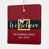 Weihnachten Weihnachtsmann Wir glauben, Familie Fo Keramikornament (Links)