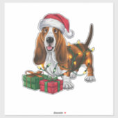 Weihnachten Weihnachtsmannmütze Basset Hund Weihna Aufkleber (Blatt)