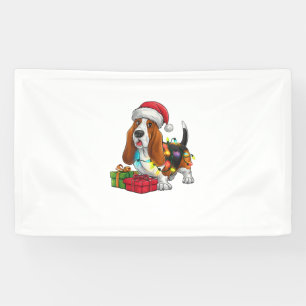 Weihnachten Weihnachtsmannmütze Basset Hund Weihna Banner