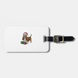 Weihnachten Weihnachtsmannmütze Basset Hund Weihna Gepäckanhänger