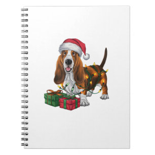 Weihnachten Weihnachtsmannmütze Basset Hund Weihna Notizblock