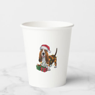 Weihnachten Weihnachtsmannmütze Basset Hund Weihna Pappbecher