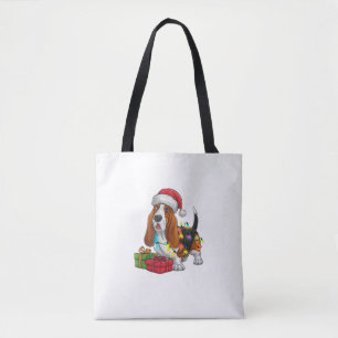 Weihnachten Weihnachtsmannmütze Basset Hund Weihna Tasche